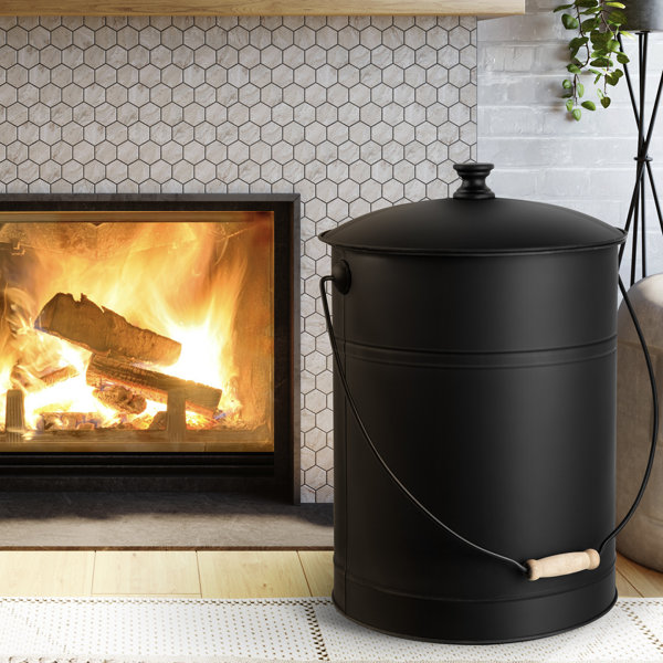 Rosalind Wheeler Ash Bucket With Lid Outdoor And Indoor Coal Bucket For